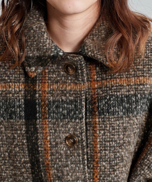 cepo（セポ）の「チェックベルトオーバージャケット（その他アウター・レディース・グリーン/ブラウン・M）」の7枚目の写真