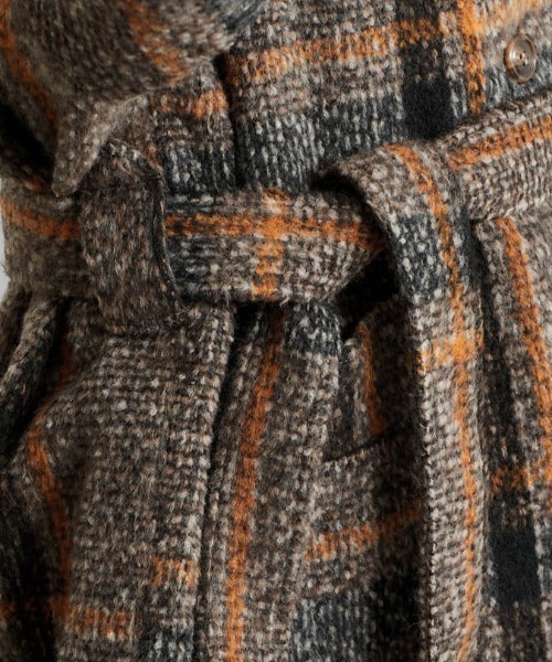 cepo（セポ）の「チェックベルトオーバージャケット（その他アウター・レディース・グリーン/ブラウン・M）」の15枚目の写真