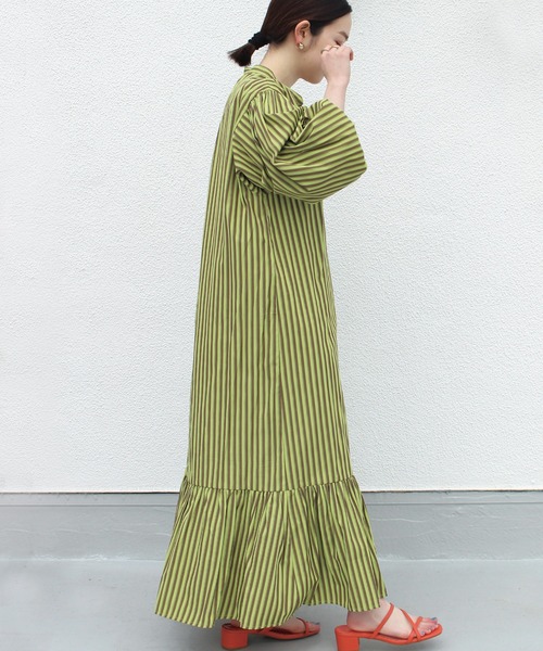 LAVEANGE（ラビアンジェ）の「カラーマルチストライプワンピース（ワンピース・レディース・ライトブルー/ライトグリーン/ラベンダー・LL/3L/4L/5L/M）」の10枚目の写真