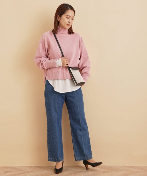 SALON adam et rope'（サロン アダム エ ロペ）の「[完売色追加決定！]キャンバスレザーコンビフラップポシェット / ショルダーバッグ（ショルダーバッグ・レディース・ブラック/キャメル・FREE）」の14枚目の写真