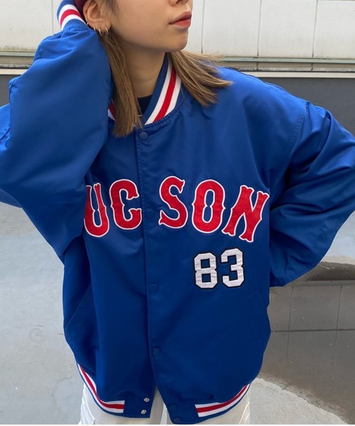 WEGO(ウィゴー)の「WEGO/【一部限定カラー】ワッペンスタジャン(スタジャン・メンズ・ホワイト/ブルー/ネイビー/パープル/ダークグリーン/ブラック・MEDIUM/LARGE)」の17枚目の写真