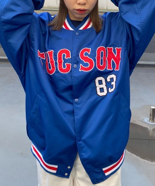 WEGO(ウィゴー)の「WEGO/【一部限定カラー】ワッペンスタジャン(スタジャン・メンズ・ホワイト/ブルー/ネイビー/パープル/ダークグリーン/ブラック・MEDIUM/LARGE)」の8枚目の写真