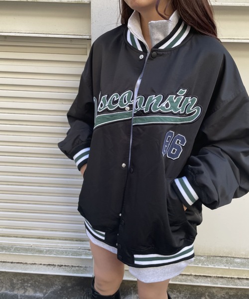 WEGO(ウィゴー)の「WEGO/【一部限定カラー】ワッペンスタジャン(スタジャン・メンズ・ホワイト/ブルー/ネイビー/パープル/ダークグリーン/ブラック・MEDIUM/LARGE)」の12枚目の写真