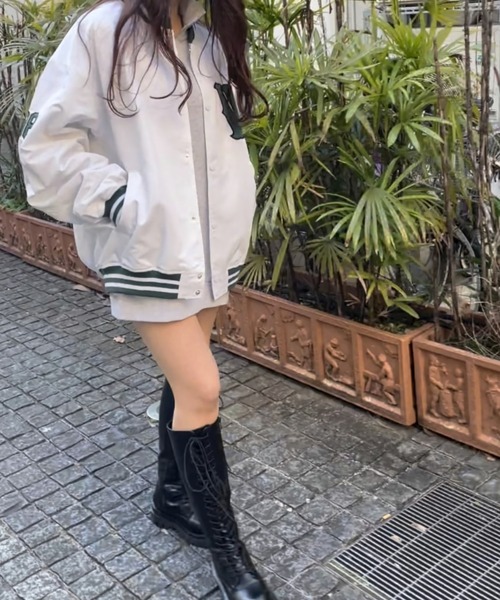 WEGO(ウィゴー)の「WEGO/【一部限定カラー】ワッペンスタジャン(スタジャン・メンズ・ホワイト/ブルー/ネイビー/パープル/ダークグリーン/ブラック・MEDIUM/LARGE)」の16枚目の写真