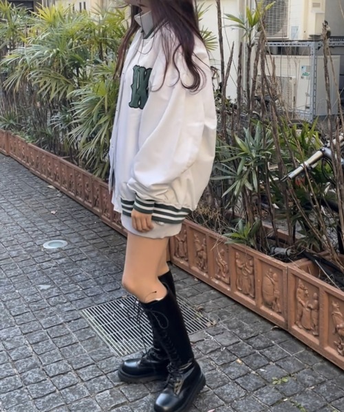 WEGO(ウィゴー)の「WEGO/【一部限定カラー】ワッペンスタジャン(スタジャン・メンズ・ホワイト/ブルー/ネイビー/パープル/ダークグリーン/ブラック・MEDIUM/LARGE)」の15枚目の写真