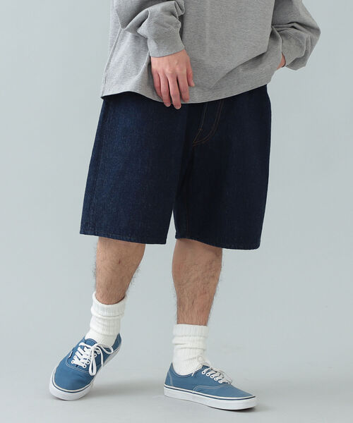BEAMS（ビームス）の「BEAMS / ワイド ショーツ（その他パンツ・メンズ・ベージュ/インディゴブルー・MEDIUM/LARGE/SMALL）」の2枚目の写真