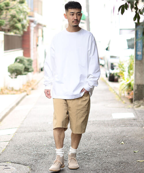 BEAMS（ビームス）の「BEAMS / ワイド ショーツ（その他パンツ・メンズ・ベージュ/インディゴブルー・MEDIUM/LARGE/SMALL）」の4枚目の写真