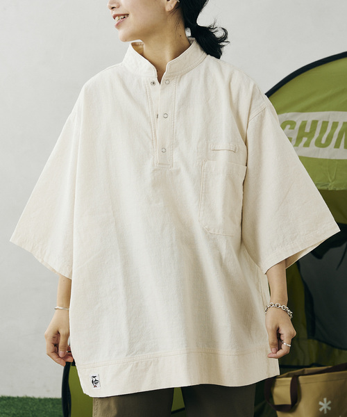 CHUMS(チャムス)の「【CHUMS × ARMY TWILL】別注 COTTON SLAB ハリケーントップ(シャツ/ブラウス・メンズ・ホワイト/カーキ・MEDIUM/LARGE)」の2枚目の写真