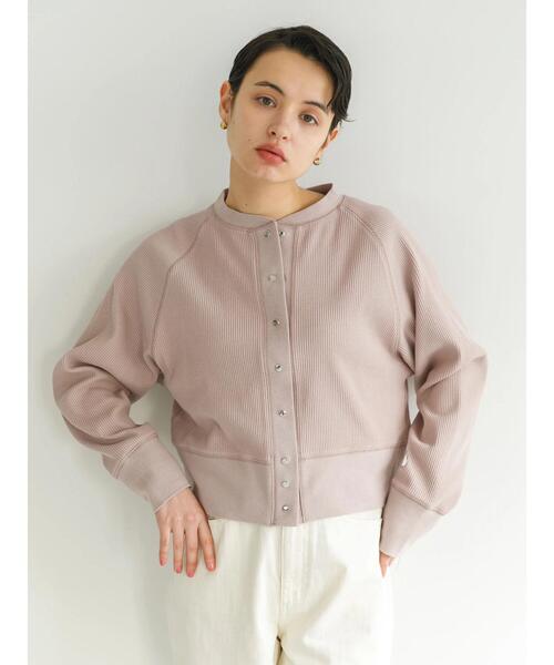 koe（コエ）の「ショート丈リブカーディガン*（カーディガン/ボレロ・レディース・グレー/レッド/グリーン/モカ・M）」の5枚目の写真