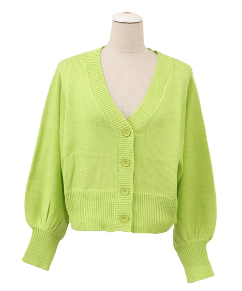 PUNYUS（プニュズ）の「クロップドニットカーディガン（カーディガン/ボレロ・レディース・ブラック/パープル/ピンク/ライム・1/2/4/3）」の11枚目の写真