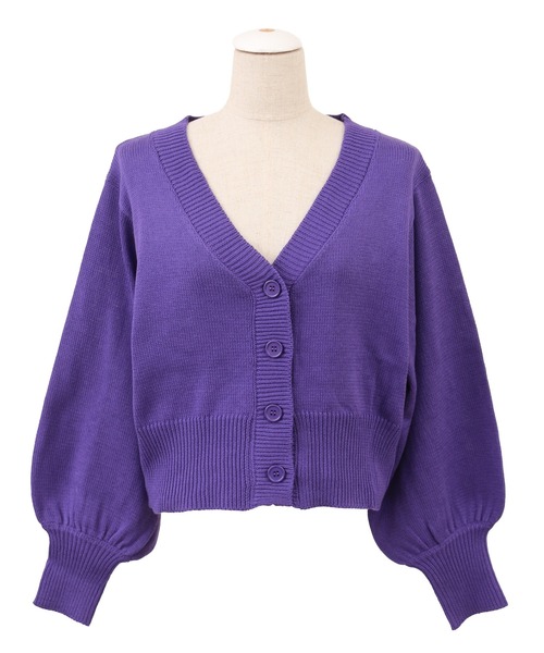 PUNYUS（プニュズ）の「クロップドニットカーディガン（カーディガン/ボレロ・レディース・ブラック/パープル/ピンク/ライム・1/2/4/3）」の18枚目の写真