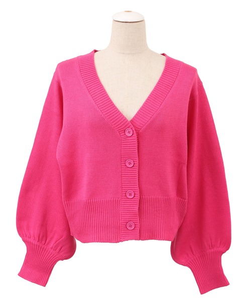 PUNYUS（プニュズ）の「クロップドニットカーディガン（カーディガン/ボレロ・レディース・ブラック/パープル/ピンク/ライム・1/2/4/3）」の20枚目の写真