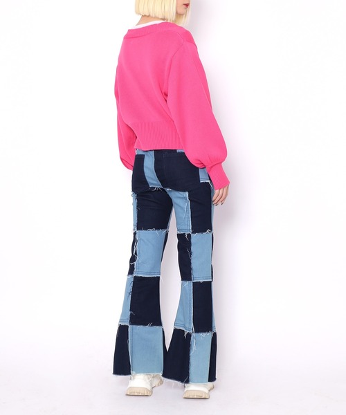 PUNYUS（プニュズ）の「クロップドニットカーディガン（カーディガン/ボレロ・レディース・ブラック/パープル/ピンク/ライム・1/2/4/3）」の14枚目の写真