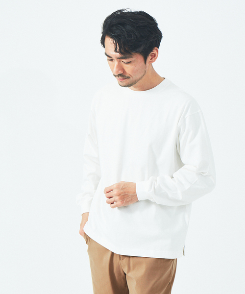 ABAHOUSE GRAY（アバハウスグレイ）の「【8.0oz】リラックス 長袖 Tシャツ（Tシャツ/カットソー・メンズ・ブラック/グレイッシュベージュ/モカ/ホワイト・46/48）」の2枚目の写真