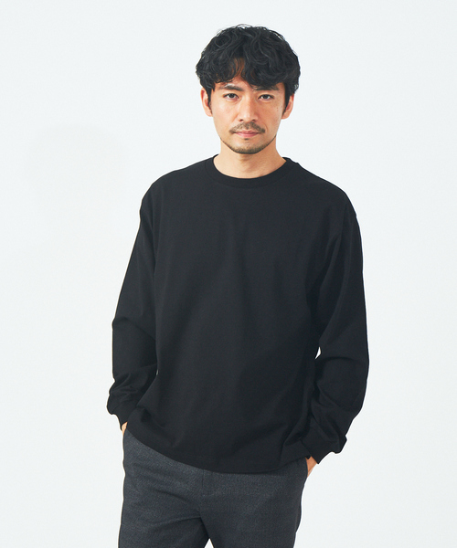 ABAHOUSE GRAY（アバハウスグレイ）の「【8.0oz】リラックス 長袖 Tシャツ（Tシャツ/カットソー・メンズ・ブラック/グレイッシュベージュ/モカ/ホワイト・46/48）」の3枚目の写真