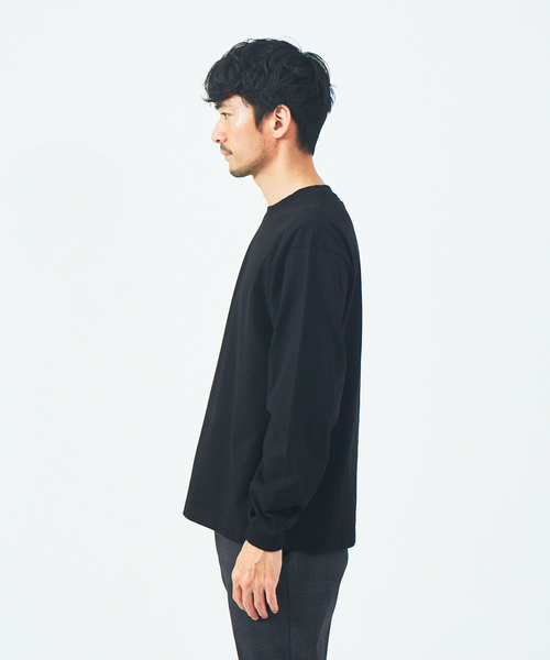 ABAHOUSE GRAY（アバハウスグレイ）の「【8.0oz】リラックス 長袖 Tシャツ（Tシャツ/カットソー・メンズ・ブラック/グレイッシュベージュ/モカ/ホワイト・46/48）」の6枚目の写真