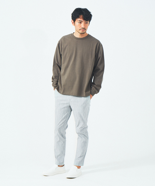 ABAHOUSE GRAY（アバハウスグレイ）の「【8.0oz】リラックス 長袖 Tシャツ（Tシャツ/カットソー・メンズ・ブラック/グレイッシュベージュ/モカ/ホワイト・46/48）」の12枚目の写真