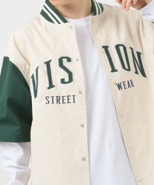 VISION STREET WEAR（ヴィジョンストリートウェア）の「【VISION STREET  WEAR/ヴィジョンストリートウェア】 カレッジワッペン スタジアムロゴシャツ/ベースボールシャツ/半袖シャツ（シャツ/ブラウス・レディース・チャコールグレー/ネイビー/グリーン/アイボリー/マスタード/ホワイト系その他・M/L/XL）」の18枚目の写真