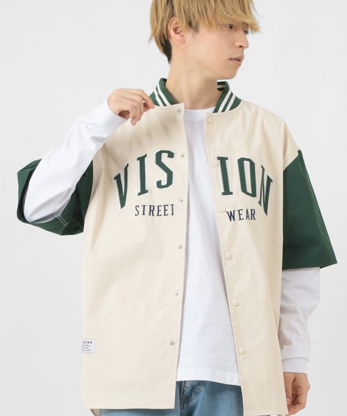 VISION STREET WEAR（ヴィジョンストリートウェア）の「【VISION STREET  WEAR/ヴィジョンストリートウェア】 カレッジワッペン スタジアムロゴシャツ/ベースボールシャツ/半袖シャツ（シャツ/ブラウス・レディース・チャコールグレー/ネイビー/グリーン/アイボリー/マスタード/ホワイト系その他・M/L/XL）」の19枚目の写真