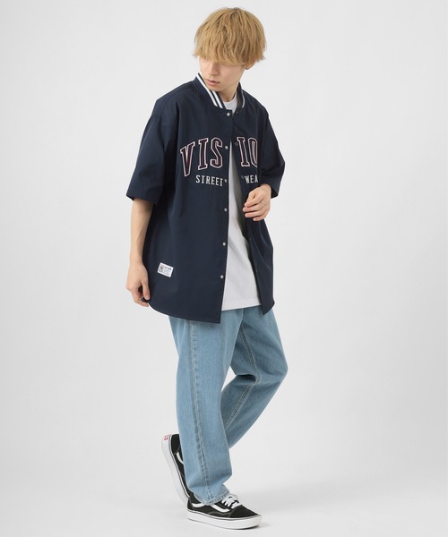VISION STREET WEAR（ヴィジョンストリートウェア）の「【VISION STREET  WEAR/ヴィジョンストリートウェア】 カレッジワッペン スタジアムロゴシャツ/ベースボールシャツ/半袖シャツ（シャツ/ブラウス・レディース・チャコールグレー/ネイビー/グリーン/アイボリー/マスタード/ホワイト系その他・M/L/XL）」の20枚目の写真