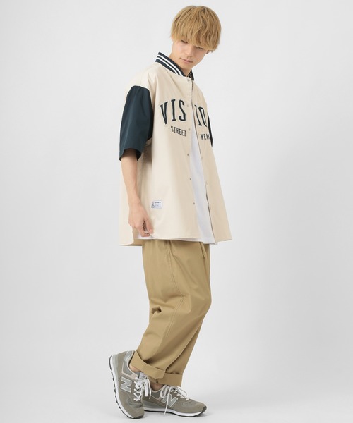 VISION STREET WEAR（ヴィジョンストリートウェア）の「【VISION STREET  WEAR/ヴィジョンストリートウェア】 カレッジワッペン スタジアムロゴシャツ/ベースボールシャツ/半袖シャツ（シャツ/ブラウス・レディース・チャコールグレー/ネイビー/グリーン/アイボリー/マスタード/ホワイト系その他・M/L/XL）」の14枚目の写真