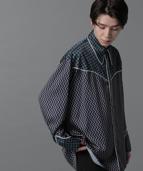 HARE(ハレ)の「ジオメトリックウエスタンシャツ(HARE)(シャツ/ブラウス・メンズ・ブルー/グリーン・SMALL/MEDIUM)」の8枚目の写真
