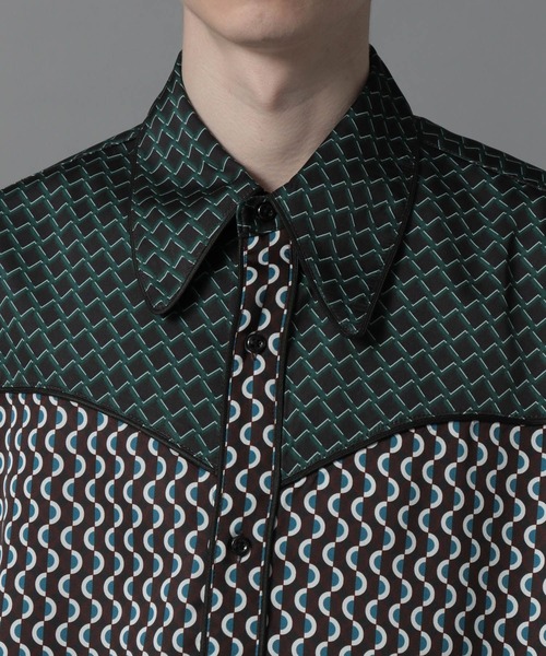 HARE(ハレ)の「ジオメトリックウエスタンシャツ(HARE)(シャツ/ブラウス・メンズ・ブルー/グリーン・SMALL/MEDIUM)」の12枚目の写真