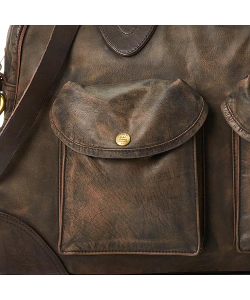RRL(ダブル アール エル)の「(限定コレクション)レザー ダッフル(ボストンバッグ・メンズ・ブラック系1・ONE)」の2枚目の写真