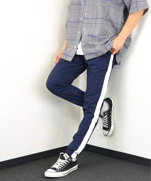 Burner(バーナー)の「【GROOVY STORE】ナイロン タスラン 10分丈 1本ライン ジョガーパンツ(デニムパンツ・メンズ・ブラック/ネイビー/チャコールグレー・L/LL/M)」の3枚目の写真