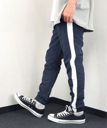 【GROOVY STORE】ナイロン タスラン 10分丈 1本ライン ジョガーパンツ