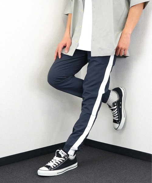 Burner(バーナー)の「【GROOVY STORE】ナイロン タスラン 10分丈 1本ライン ジョガーパンツ(デニムパンツ・メンズ・ブラック/ネイビー/チャコールグレー・L/LL/M)」の7枚目の写真