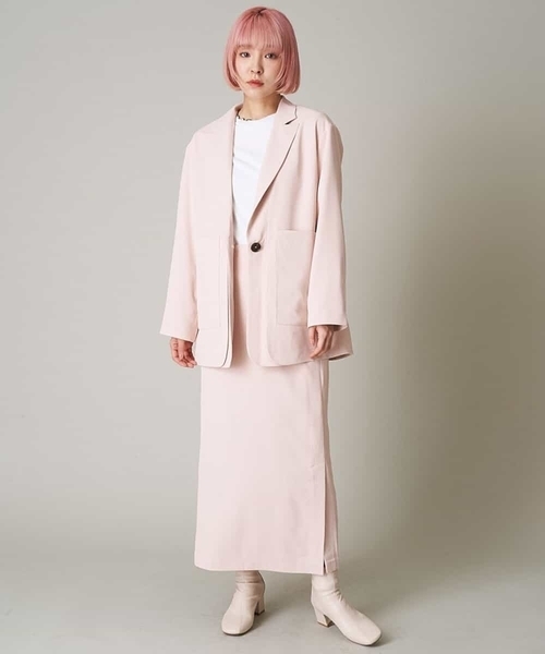 A de a.v.v(アードアー・ヴェ・ヴェ)の「(SET UP対応)レイヤード風テーラードジャケット(テーラードジャケット・レディース・アイボリー/ライトピンク/カーキ・38/36)」の4枚目の写真