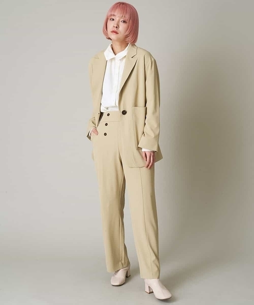 A de a.v.v(アードアー・ヴェ・ヴェ)の「(SET UP対応)レイヤード風テーラードジャケット(テーラードジャケット・レディース・アイボリー/ライトピンク/カーキ・38/36)」の8枚目の写真