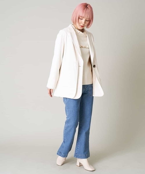 A de a.v.v(アードアー・ヴェ・ヴェ)の「(SET UP対応)レイヤード風テーラードジャケット(テーラードジャケット・レディース・アイボリー/ライトピンク/カーキ・38/36)」の10枚目の写真