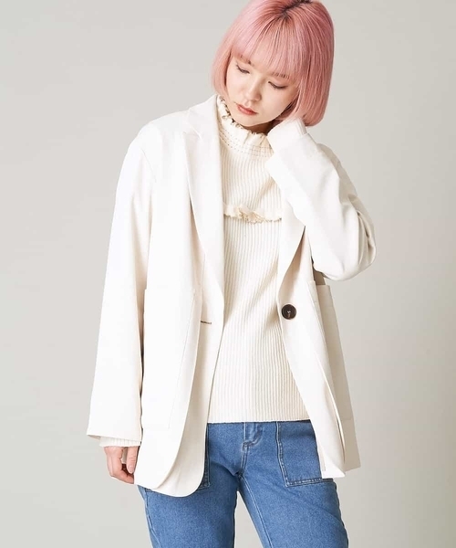 A de a.v.v(アードアー・ヴェ・ヴェ)の「(SET UP対応)レイヤード風テーラードジャケット(テーラードジャケット・レディース・アイボリー/ライトピンク/カーキ・38/36)」の15枚目の写真