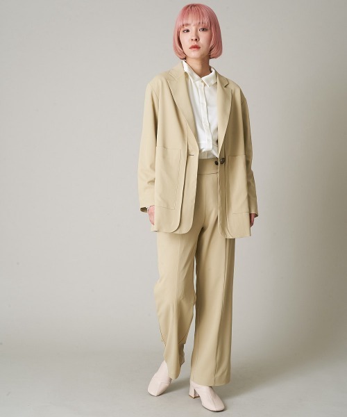 A de a.v.v(アードアー・ヴェ・ヴェ)の「(SET UP対応)レイヤード風テーラードジャケット(テーラードジャケット・レディース・アイボリー/ライトピンク/カーキ・38/36)」の1枚目の写真