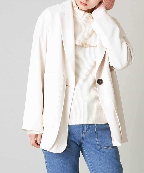 A de a.v.v(アードアー・ヴェ・ヴェ)の「(SET UP対応)レイヤード風テーラードジャケット(テーラードジャケット・レディース・アイボリー/ライトピンク/カーキ・38/36)」の21枚目の写真