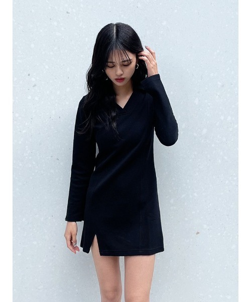 ENVYM（アンビー）の「ポロミニＯＰ（ワンピース・レディース・ブラック/ベージュ・FREE）」の5枚目の写真