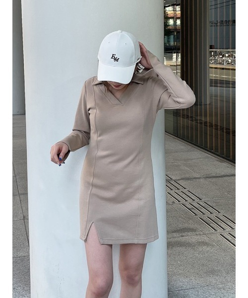 ENVYM（アンビー）の「ポロミニＯＰ（ワンピース・レディース・ブラック/ベージュ・FREE）」の10枚目の写真