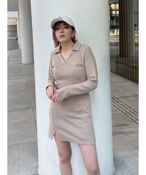 ENVYM（アンビー）の「ポロミニＯＰ（ワンピース・レディース・ブラック/ベージュ・FREE）」の11枚目の写真