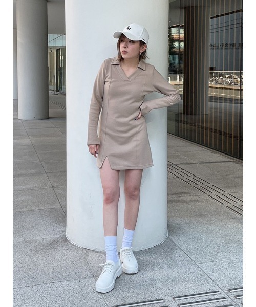 ENVYM（アンビー）の「ポロミニＯＰ（ワンピース・レディース・ブラック/ベージュ・FREE）」の13枚目の写真