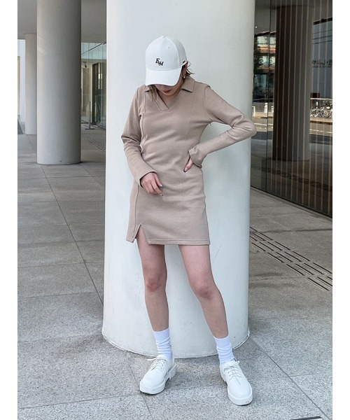 ENVYM（アンビー）の「ポロミニＯＰ（ワンピース・レディース・ブラック/ベージュ・FREE）」の14枚目の写真