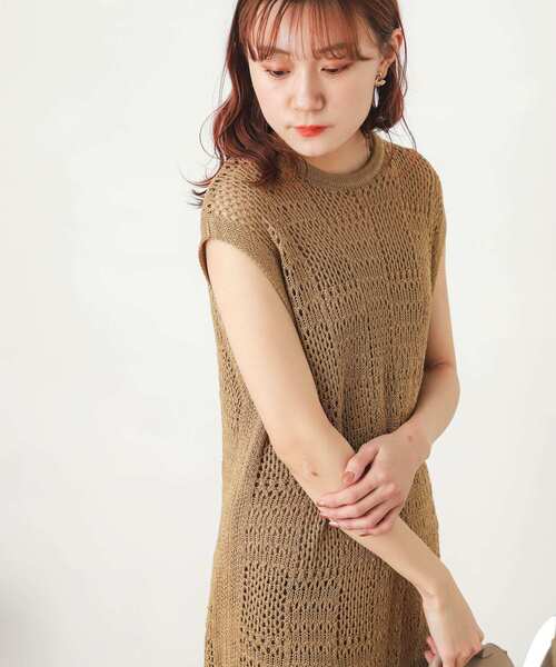 SENSE OF PLACE by URBAN RESEARCH（センスオブプレイスバイアーバンリサーチ）の「ブロックニットロングベスト（ベスト・レディース・ベージュ/オレンジ/アイボリー・ONE）」の20枚目の写真