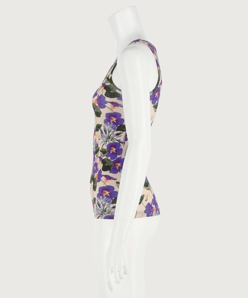 G.V.G.V.（ジーヴィージーヴィー）の「FLORAL TANK TOP（タンクトップ・レディース・ベージュ/グリーン・ONE SIZE）」の6枚目の写真