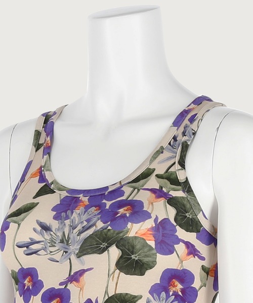 G.V.G.V.（ジーヴィージーヴィー）の「FLORAL TANK TOP（タンクトップ・レディース・ベージュ/グリーン・ONE SIZE）」の5枚目の写真