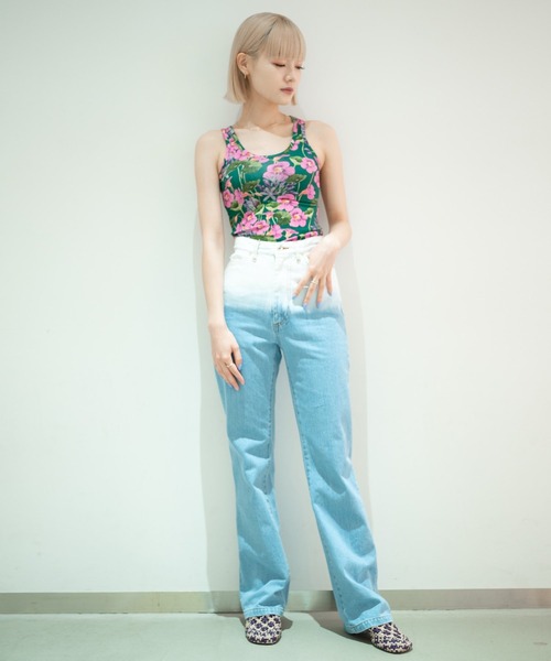 G.V.G.V.（ジーヴィージーヴィー）の「FLORAL TANK TOP（タンクトップ・レディース・ベージュ/グリーン・ONE SIZE）」の19枚目の写真
