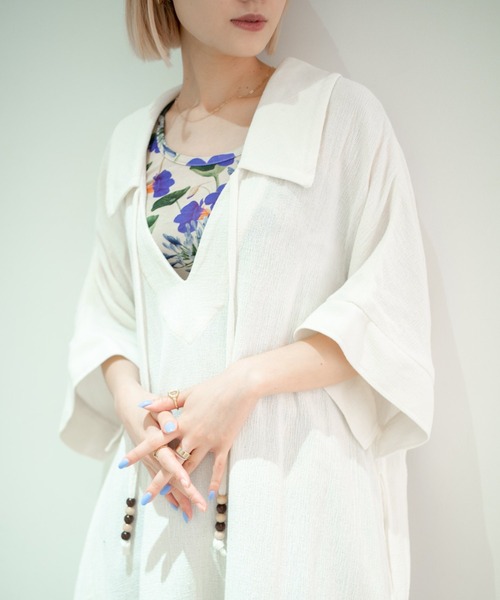 G.V.G.V.（ジーヴィージーヴィー）の「FLORAL TANK TOP（タンクトップ・レディース・ベージュ/グリーン・ONE SIZE）」の15枚目の写真