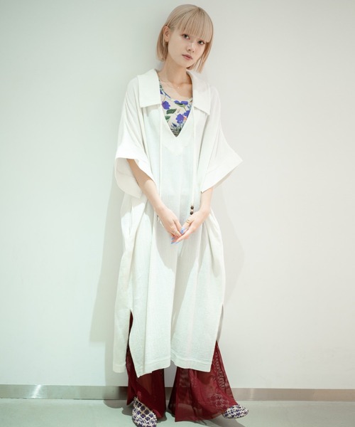 G.V.G.V.（ジーヴィージーヴィー）の「FLORAL TANK TOP（タンクトップ・レディース・ベージュ/グリーン・ONE SIZE）」の16枚目の写真