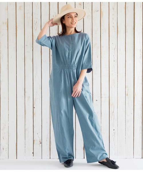 anap mimpi(アナップミンピ)の「ノーカラージャンプスーツ(つなぎ/オールインワン・レディース・ブラック/サックスブルー/ベージュ系その他・FREE)」の3枚目の写真