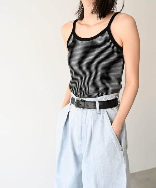 CANAL JEAN（キャナルジーン）の「El mar　細ボーダーキャミソール（キャミソール・レディース・ブラック/アイボリー・ONE SIZE）」の8枚目の写真